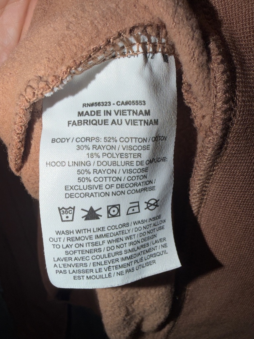 Nike Brown Cropped Zip-Up Hoodie with White Leopard Logo - Picture 5 of 5